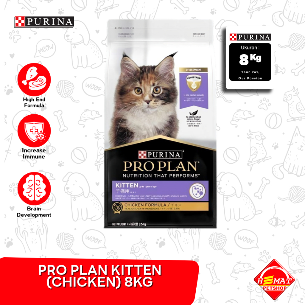 [GOSEND] Pro Plan Kitten Rich in Chicken Optistart 8Kg / Makanan Kucing Proplan 8Kg