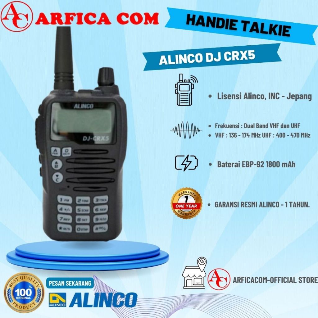 HT ALINCO DJ CRX5 CRX5 CRX 5 DUALBAND ORIGINAL GARANSI RESMI