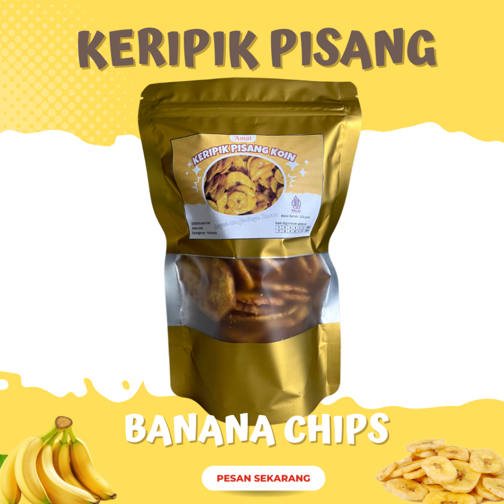 

SNACK MURAH PREMIUM - Keripik Pisang Manis / Banana Chips 90 gram