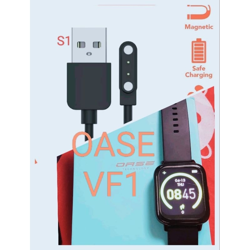 OASE VF1 Smart Watch Kabel Charger Smartwatch OASE VF1 Magnetic 2 Pin Kabel Casan Jam Tangan