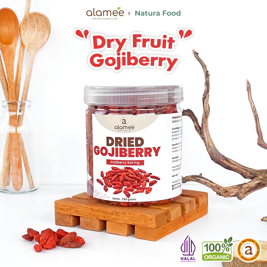

ALAMEE Gojiberry Kering Cemilan Buah Sehat Rendah Kalori Dried Gojiberry Buah Kici Kering 250gr