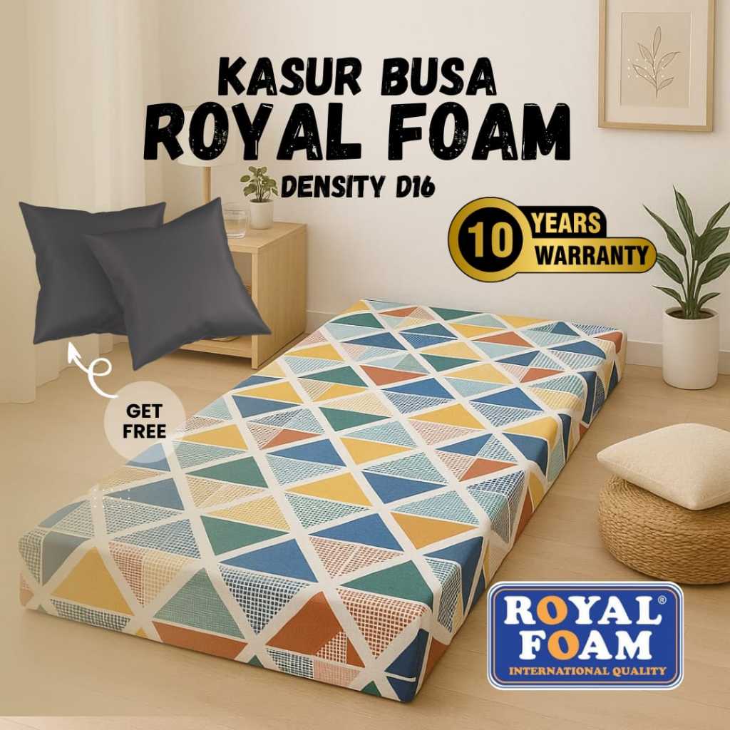 Kasur Busa Super 140x200 Royal Foam D16 Garansi 10th Free cover tebal 10cm, 14cm, 17cm, 20cm, 30cm