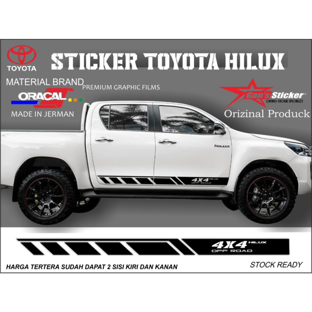 Sticker Mobil Toyota Hilux Aksesoris Toyota Hilux