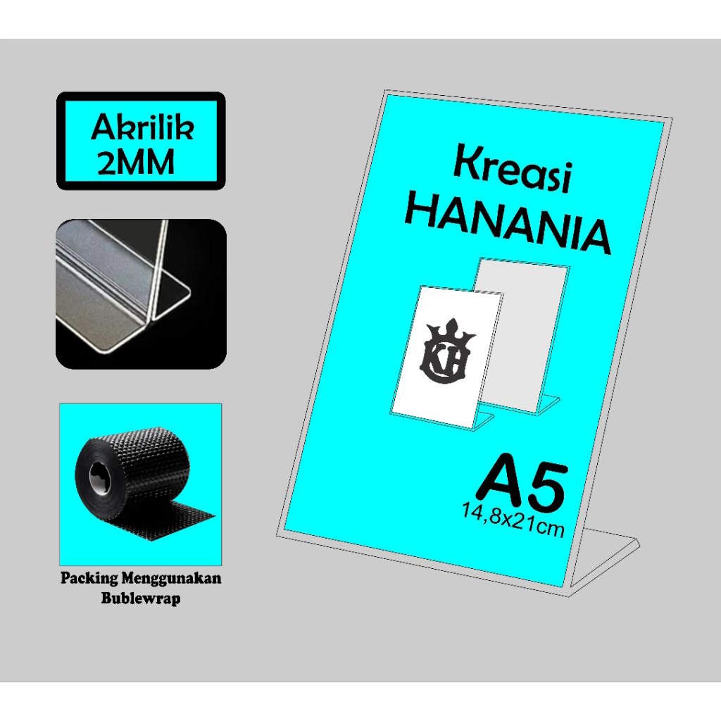 

Tent holder brosur akrilik model L ukuran A5(14,8x21cm)