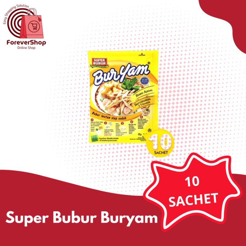 

Super Bubur Buryam 1 Renceng isi 10 sachet - Bubur Instan Praktis dan Lezat - Cocok untuk penunda lapar