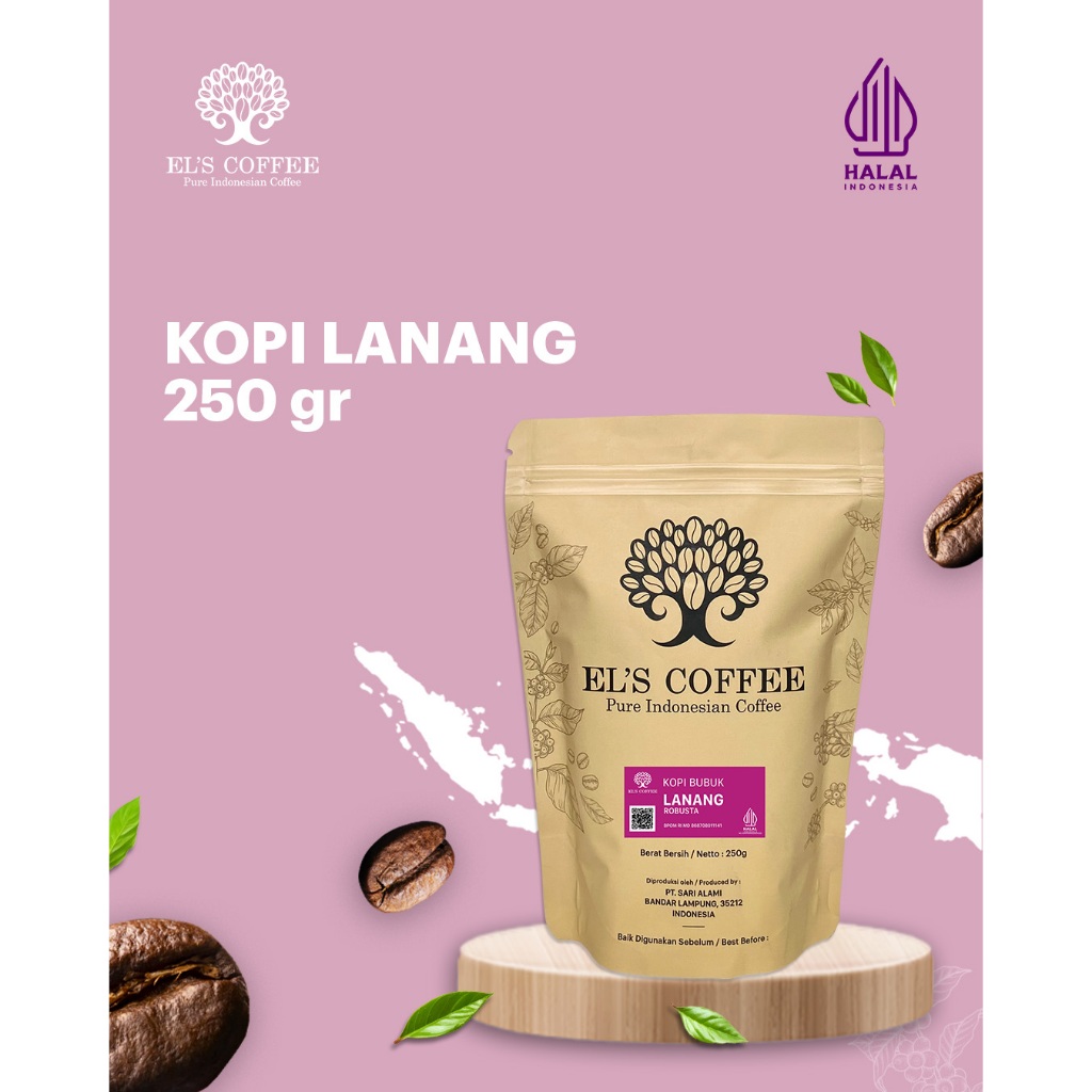 

El's Coffe Lanang Peaberry Kopi Robusta 250Gr BijiKopi/Kopi Bubuk Robusta Lanang PureCoffeeIndonesia