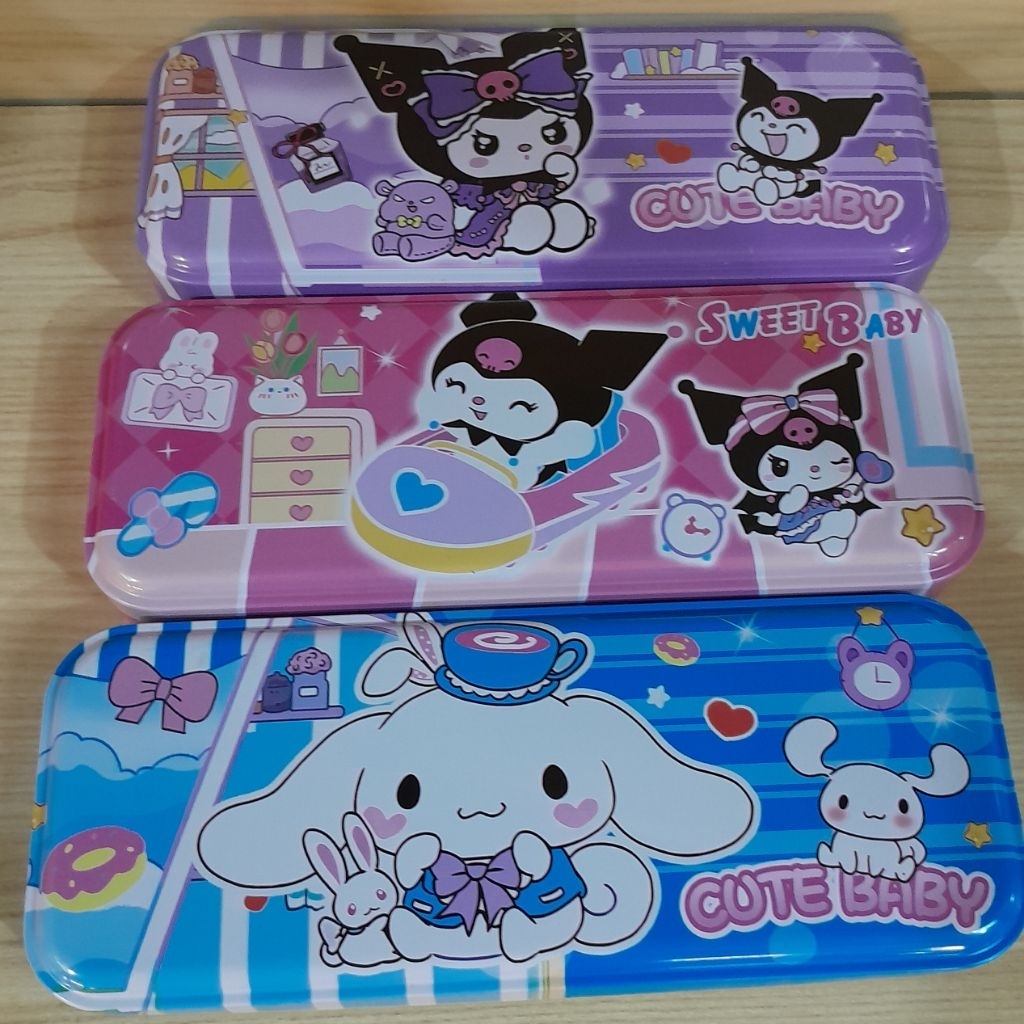 

Tempat Pensil Kuromi Cinamonrol Pensil Case Kaleng lucu Murah B-810
