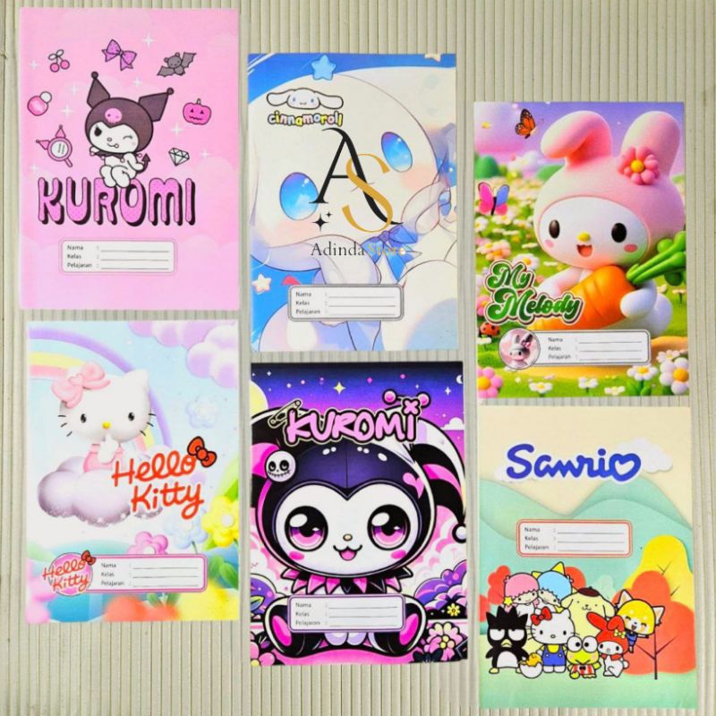 

sampul buku tulis fancy/gambar ukuran kwarto ukuran buku tulis biasa 1 pck isi 20 lembar