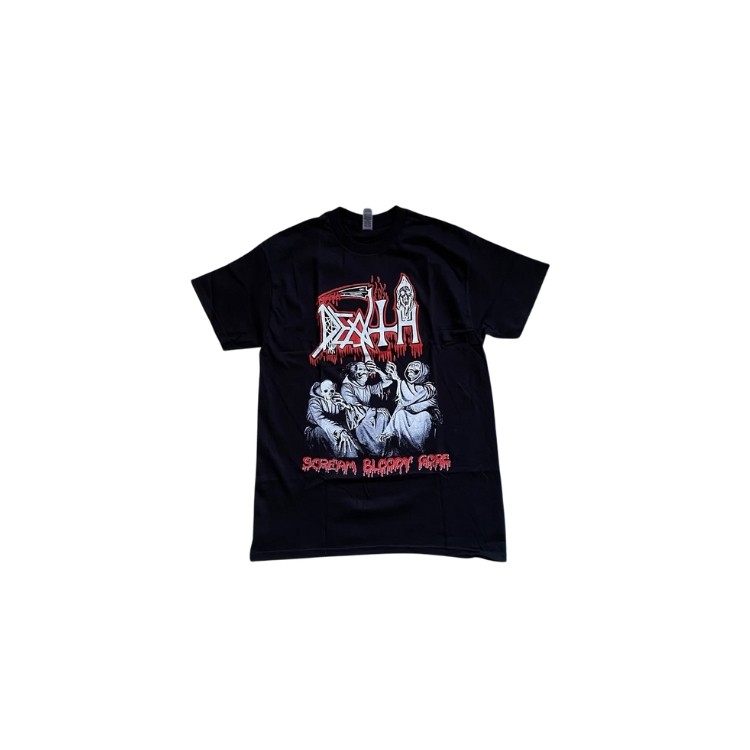 Kaos Band Death Scream Bloody Gore Throwback Tshirt Black