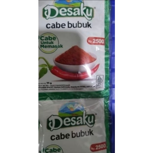 

Desaku Cabe Bubuk 1 rc isi 10 sachet x 15 g per pak 1 renceng 10 pcs x 15 gr gram