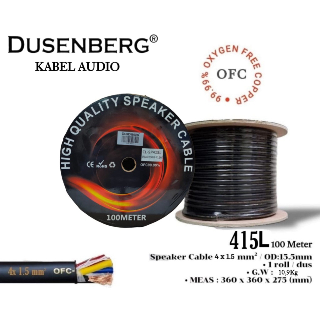 Kabel speaker isi4 dusenberg 4x1.5mm 415L meteran
