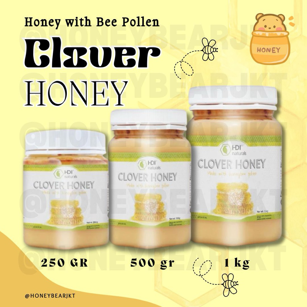

MADU CLOVER HONEY 250gr / 500 gr / 1kg FREE SENDOK KAYU ORIGINAL EXP TERBARU 2028