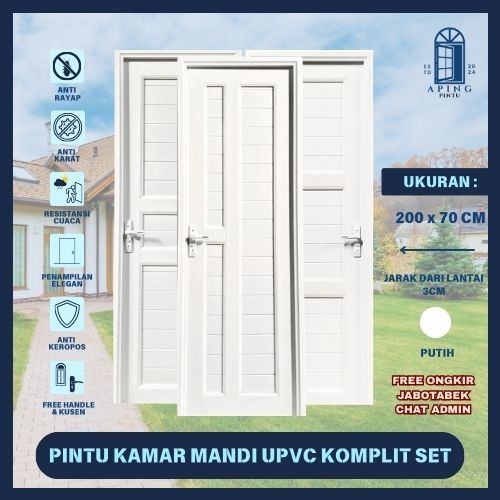 Pintu Kamar Mandi, Pintu Toilet, Pintu Indoor, Pintu Outdoor, Pintu UPVC-2, UPVC-5, UPVC-9 200*70