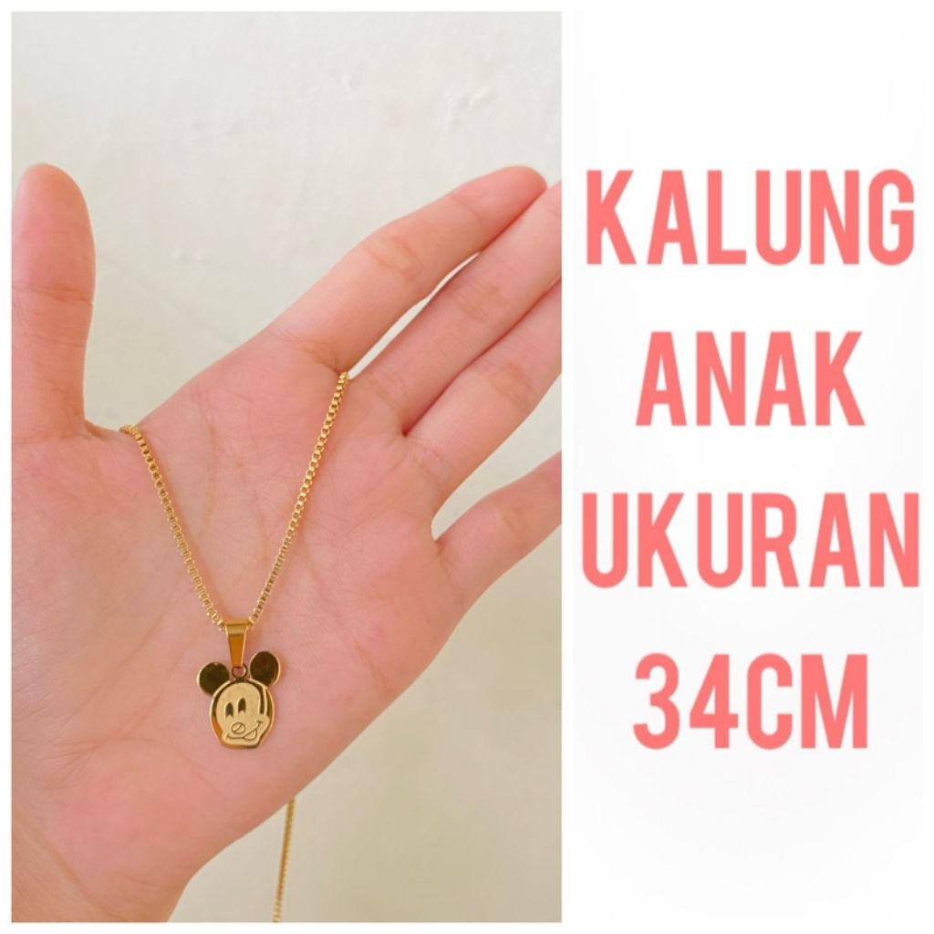 COD kalung titanium anak wanita emas muda nama murah Korea anti karat asli anti karat model selamany