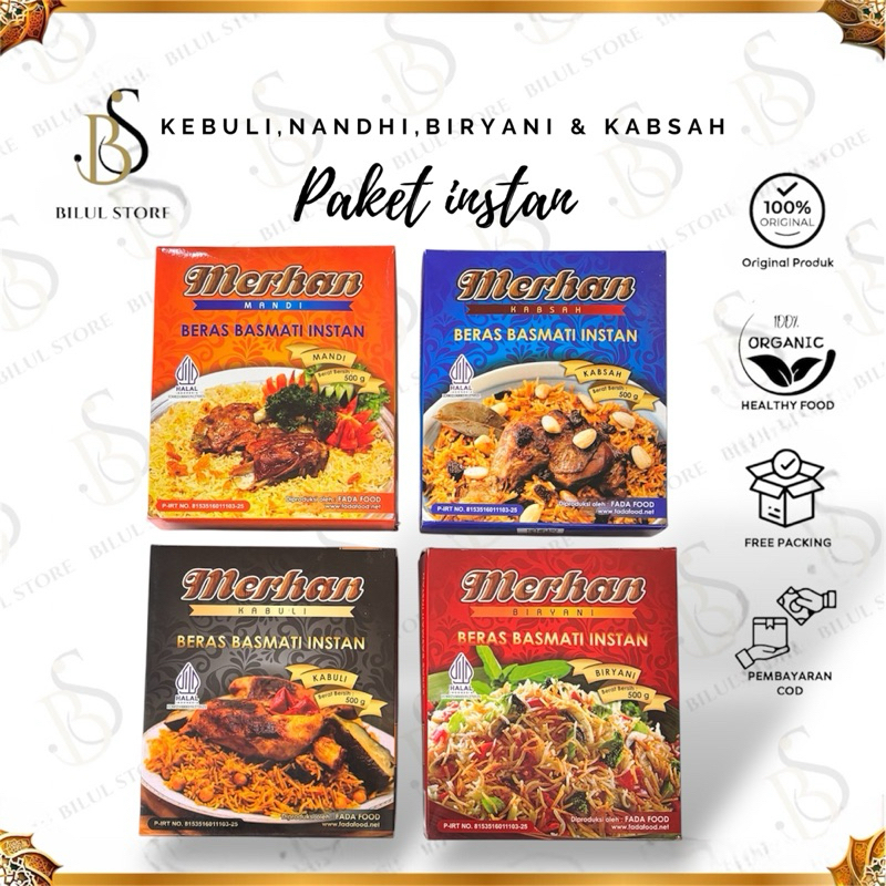

PRODUK TERLARIS Paket Instan Nasi Arab - Beras Basmati Merhan 500gr