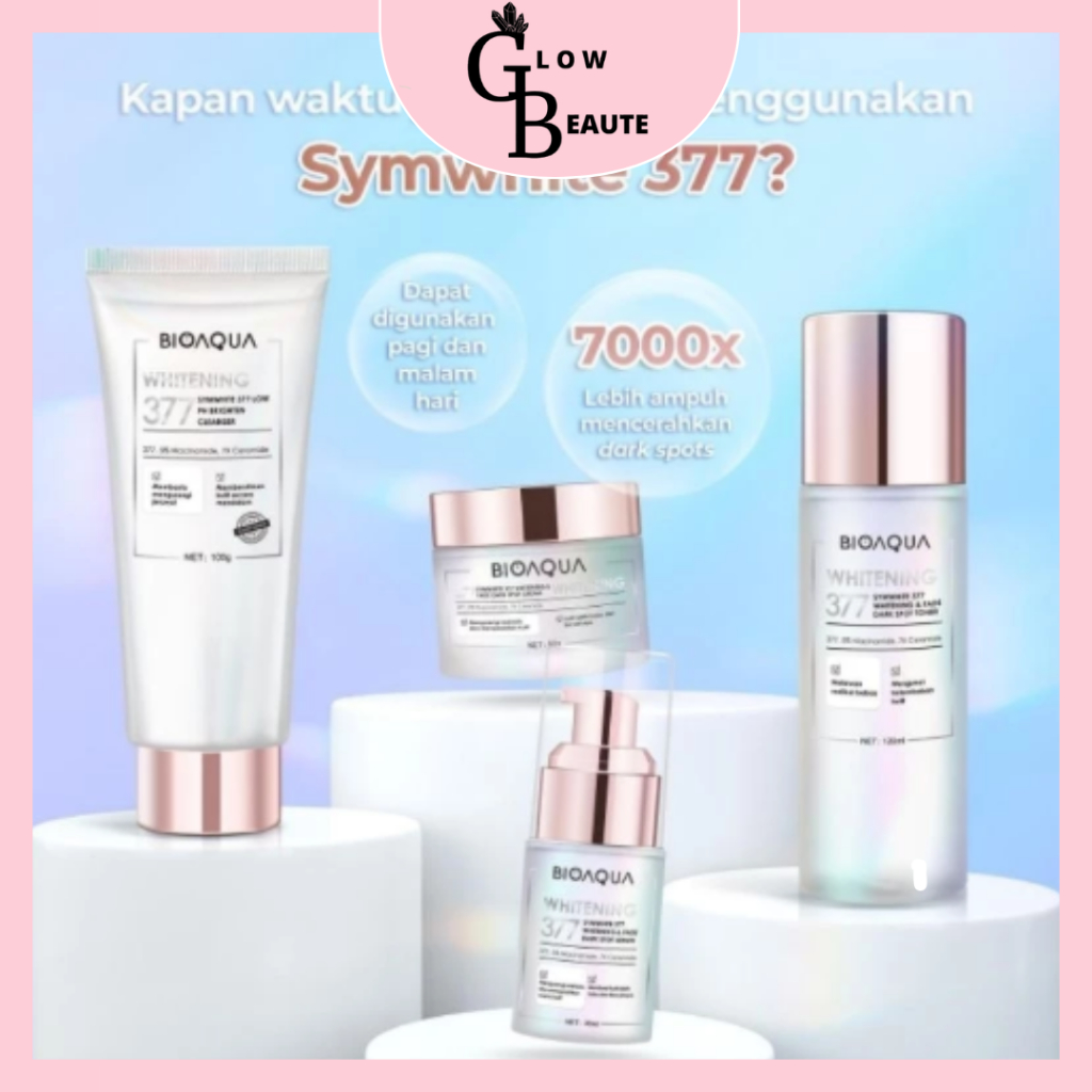 BIOAQUA SymWhite 377 Whitening & Fade Dark Spot Skincare 1 Set Lengkap BPOM Basic Skincare Paket Ski