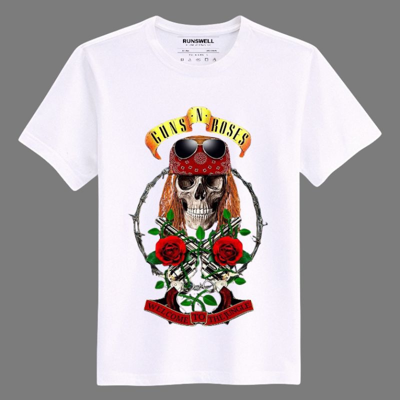 Kaos Band Guns N Roses - Baju Tshirt Band Metal Gnr Premium Unisex Murah Hitam Putih