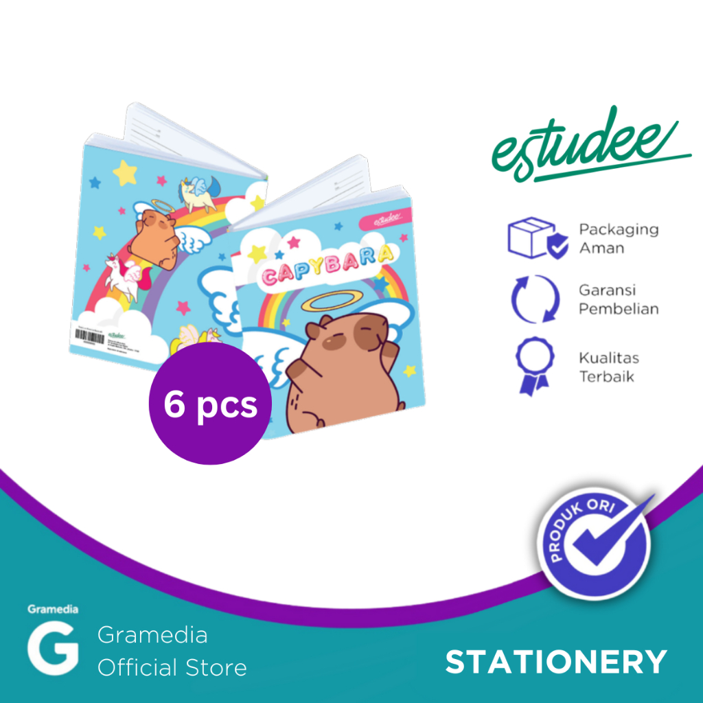 

Gramedia Cirebon - Buku Tulis ESTUDEE K KWARTO 38 CAPYBARA ISI 6