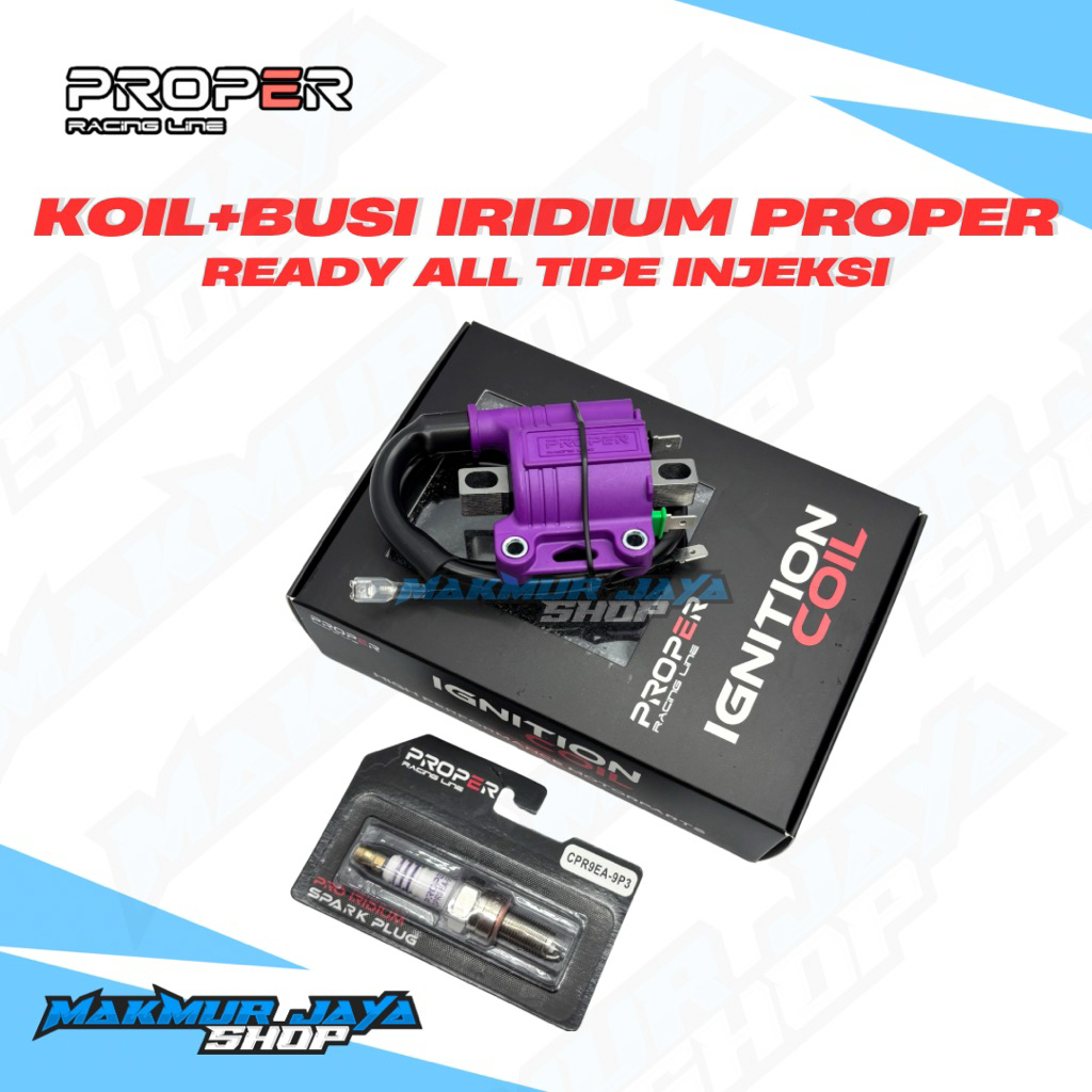 Koil Coil Proper Racing Injeksi + Busi PRO IRIDIUM Proper Universal Semua Motor Injeksi Vario 125-15