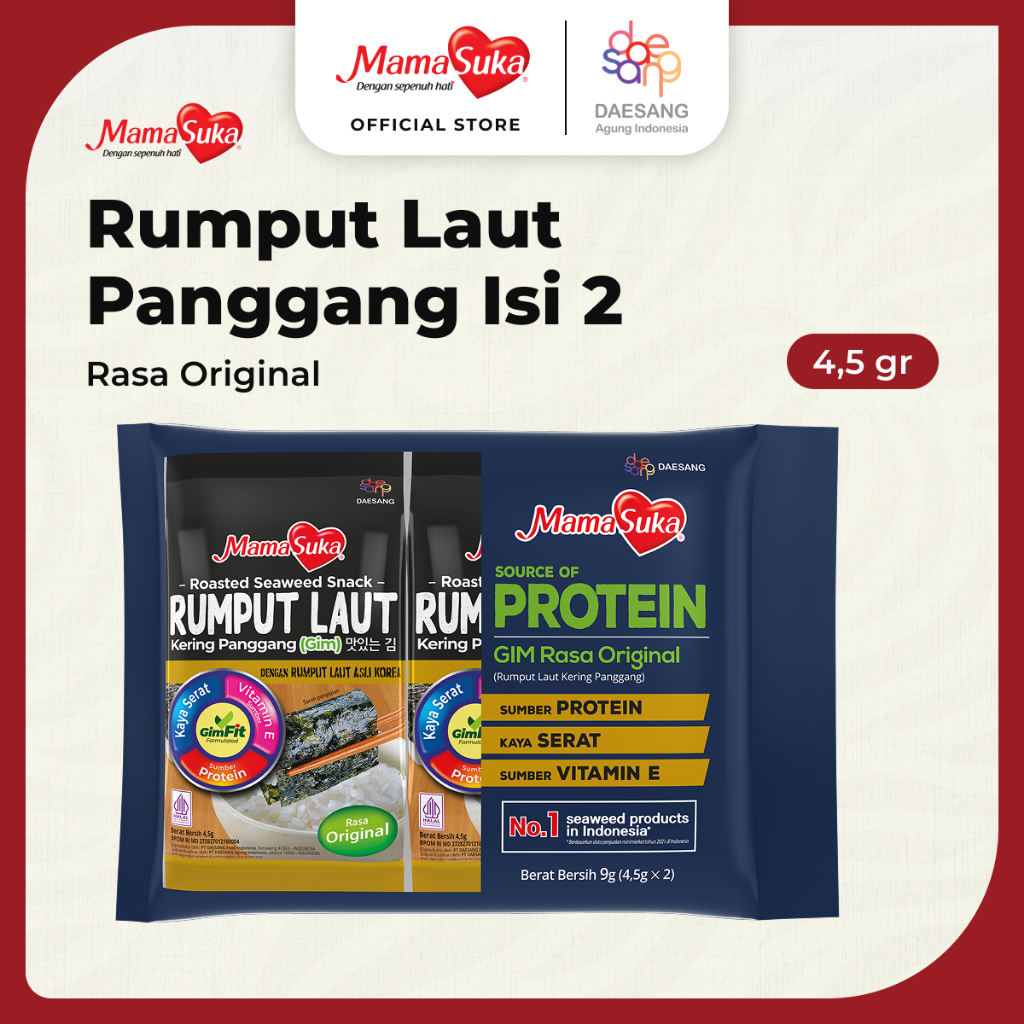 

MamaSuka - Rumput Laut Panggang Isi 2 @4,5 gr