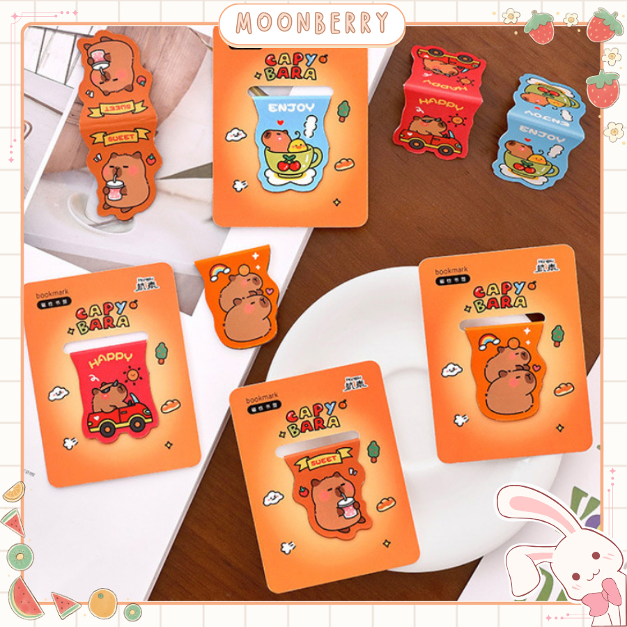 

Pembatas buku magnet capybara bookmark page clip lucu