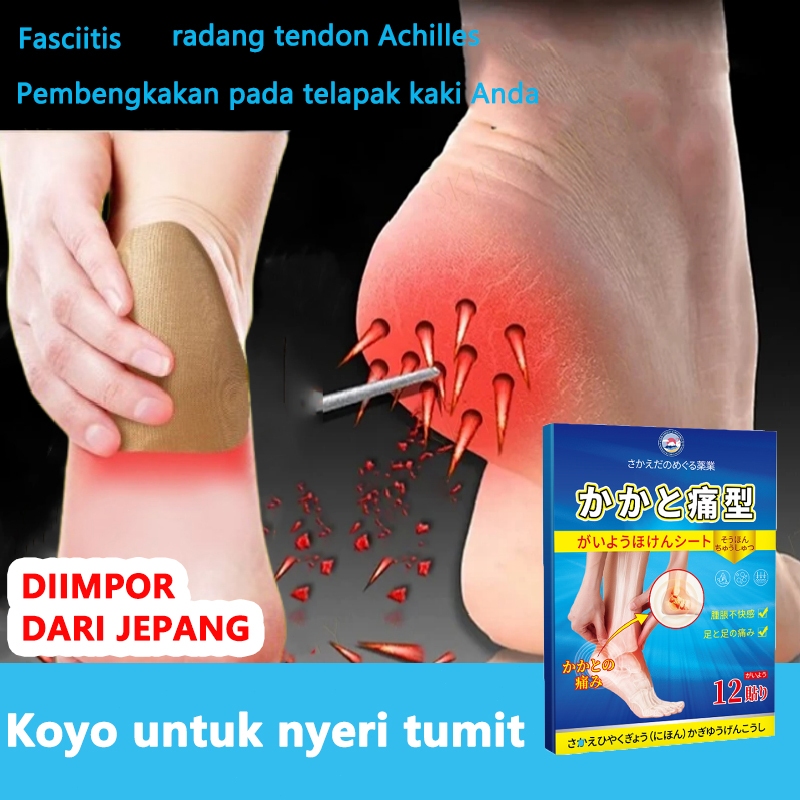 Koyo Terapi Plantar Fasciitis 12pcs - Pereda Nyeri Kaki, Tumit, Lutut & Kaki Bengkak / Obat Sakit Tu
