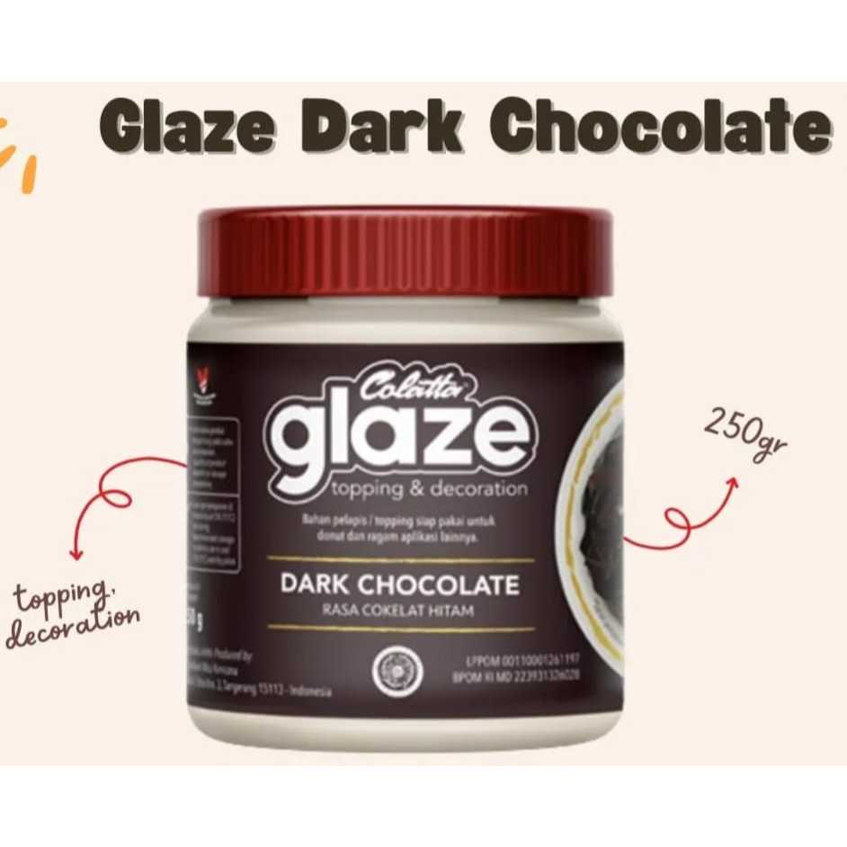 

topping cokelat colatta glaze dark chocolat2 250 gr