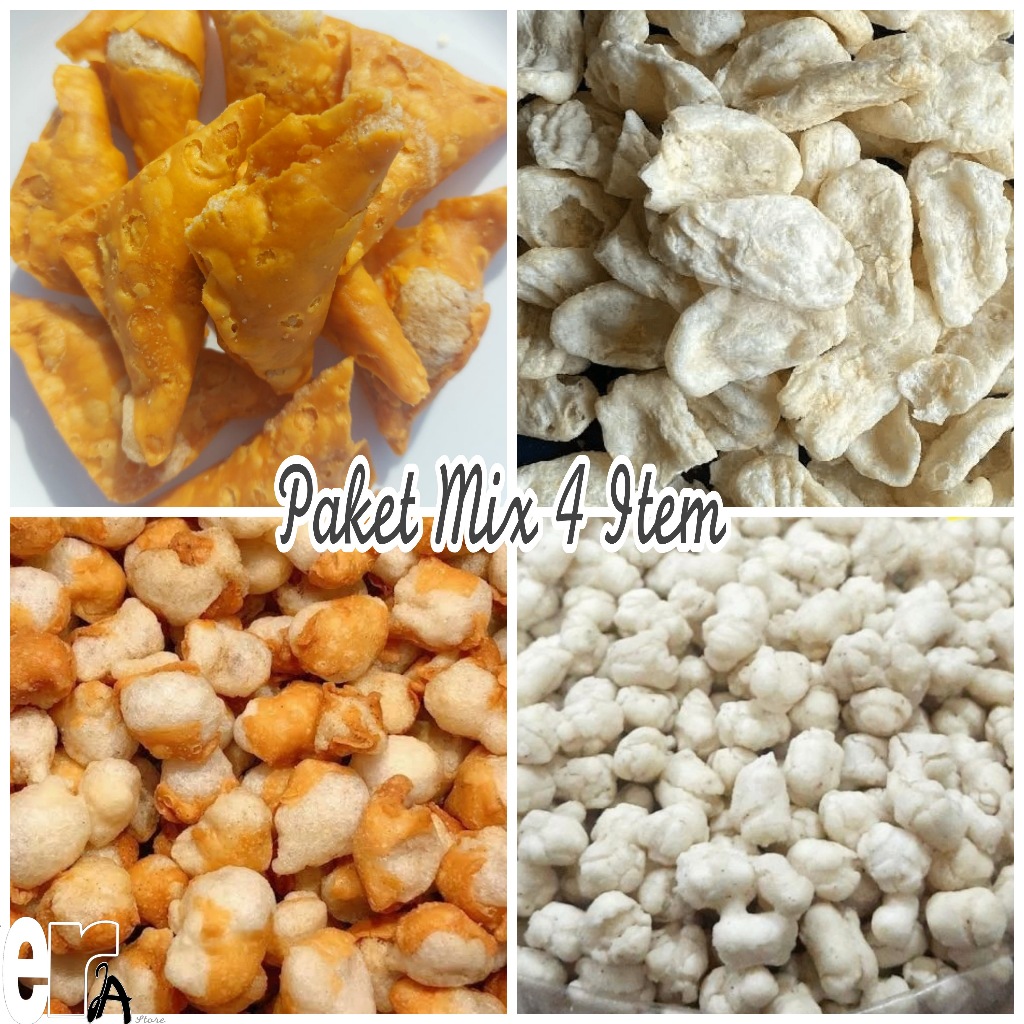 

Paket mix 4 item / Cuanki lidah / Cuanki cipet segitiga / Siomay mini kering / Pilus tiktak cikur