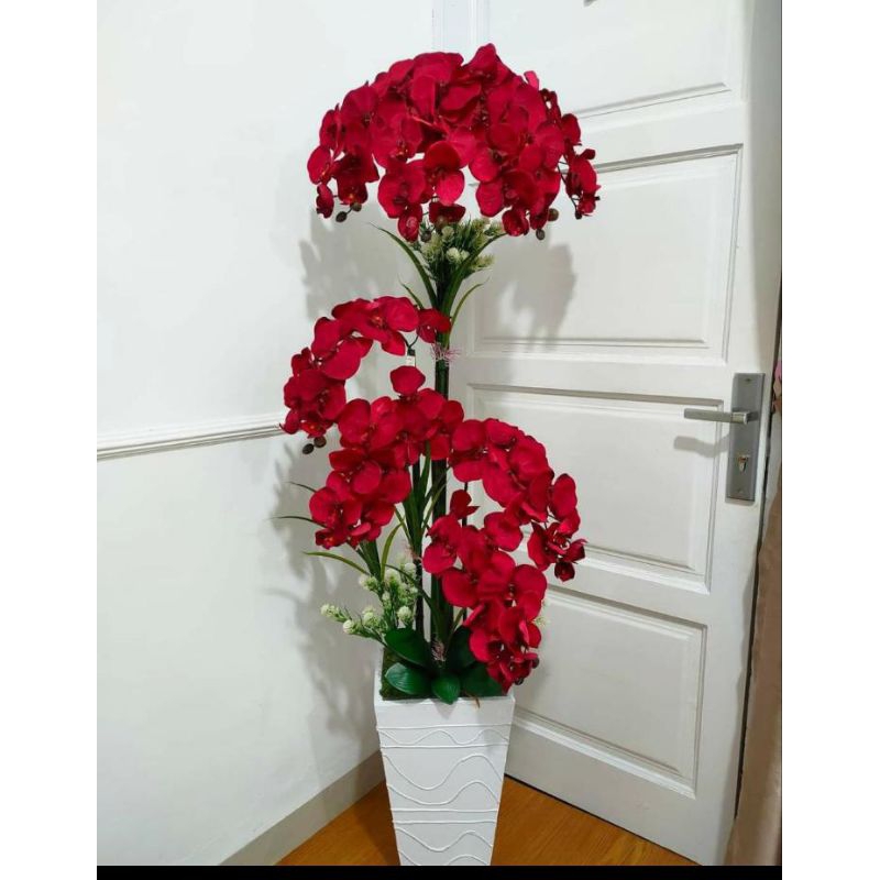 BUNGA ANGGREK LATEKS SUDUT HIASAN RUMAH DEKORASI KANTOR