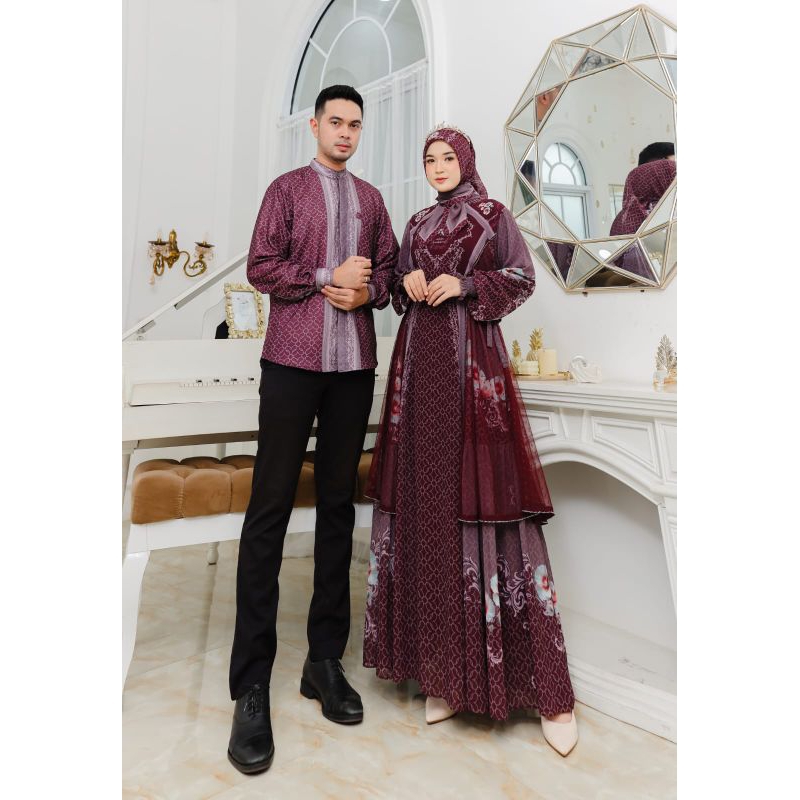 Gamis Syar'i AMARA COUPLE Set Hijab by AC ORIGINAL COLLECTION