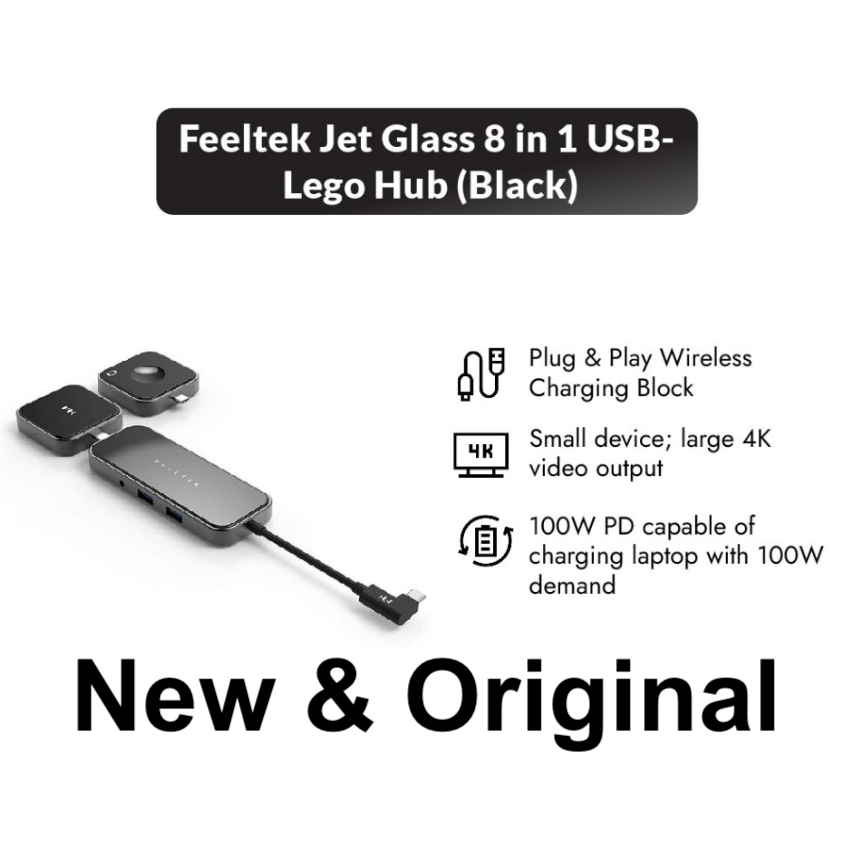 Feeltek Jet Glass 8 in 1 Original USB-C Lego Hub Usb C Apple Watch 8in1