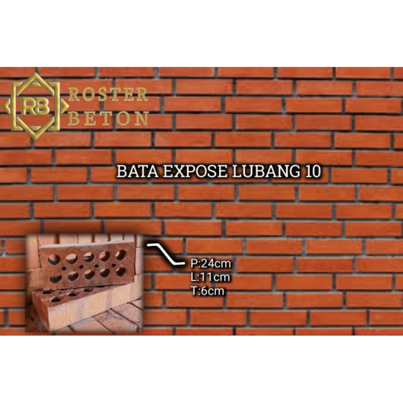 BATA EXPOSE BATA MERAH PRES HALUS LUBANG 10