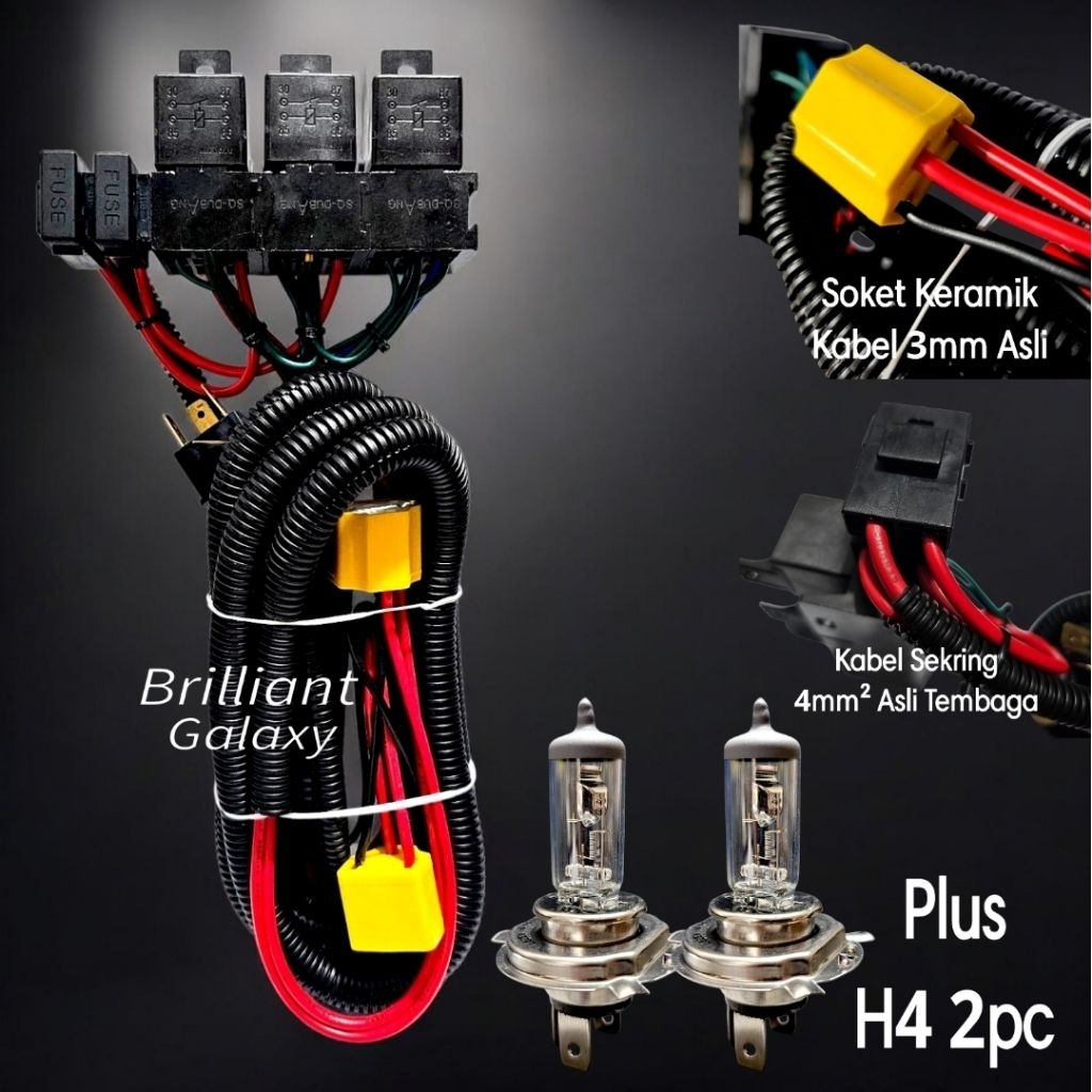 Express * Premium Kabel Set Relay Lampu - 3 Relay 2 Lampu