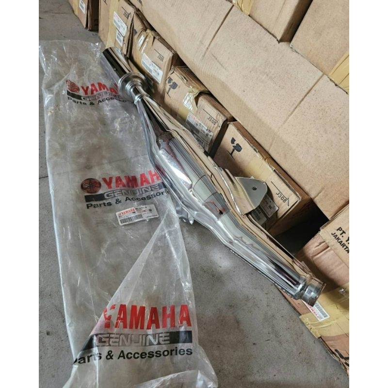 Knalpot Yamaha Fiz R F1Zr original Yamaha geniune part standar dan bobok belah garing