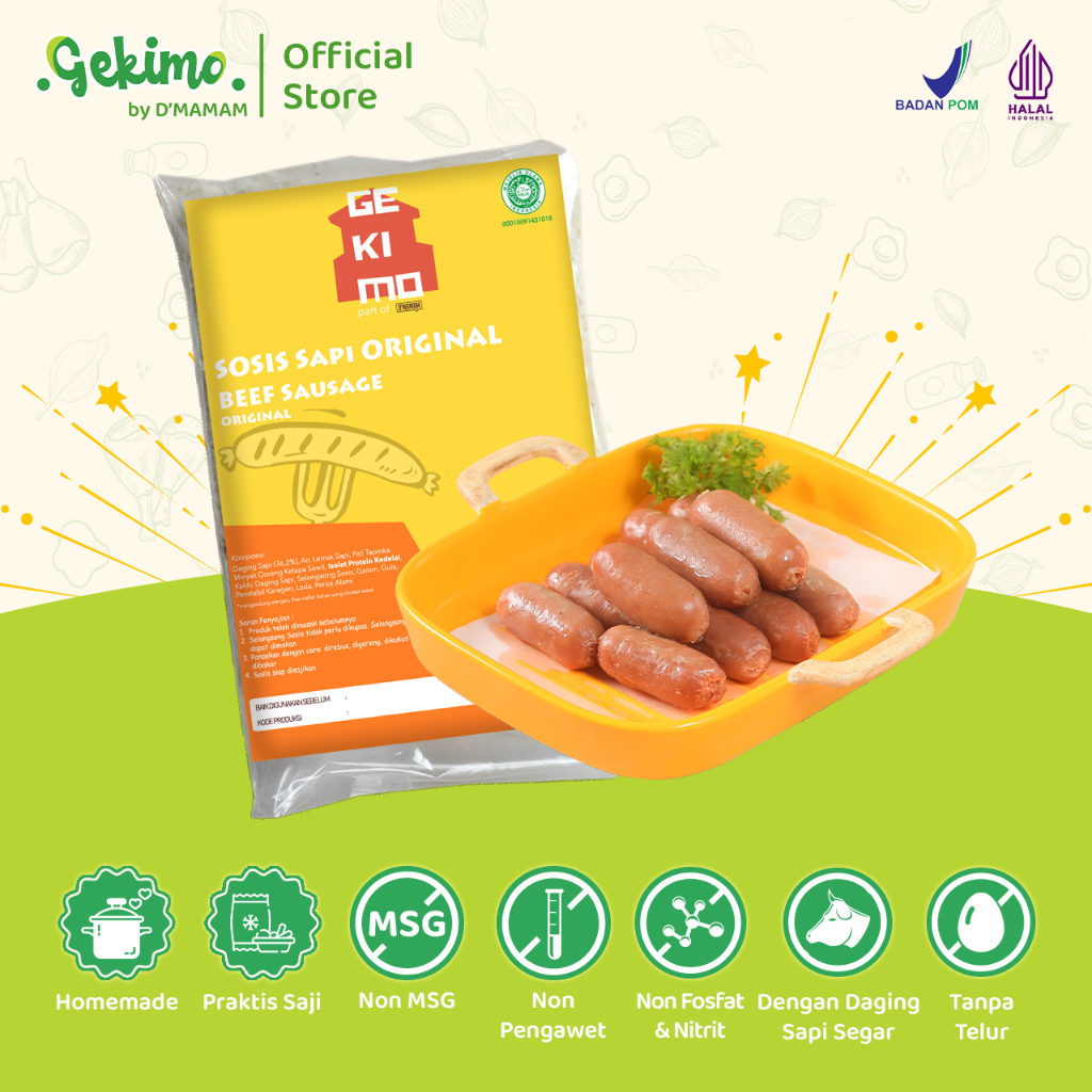 

Radaza D'MAMAM Beef Sausage 200g Gekimo Sosis Sapi Premium Anak MPASI Homemade NonMSG SNI BPOM HALAL