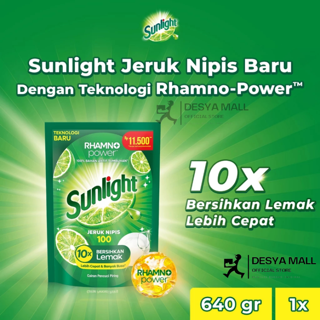 Sunlight Sabun Cuci Piring 640gr - Sunlight Lime 640gr