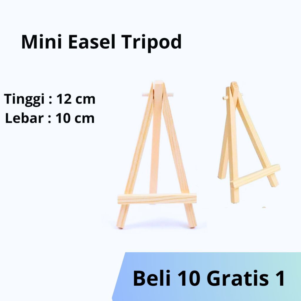 

Mini Easel Tripod kayu Stand Poto Tinggi 12cm Stand Foto Kanvas Lukis Sandaran Hp