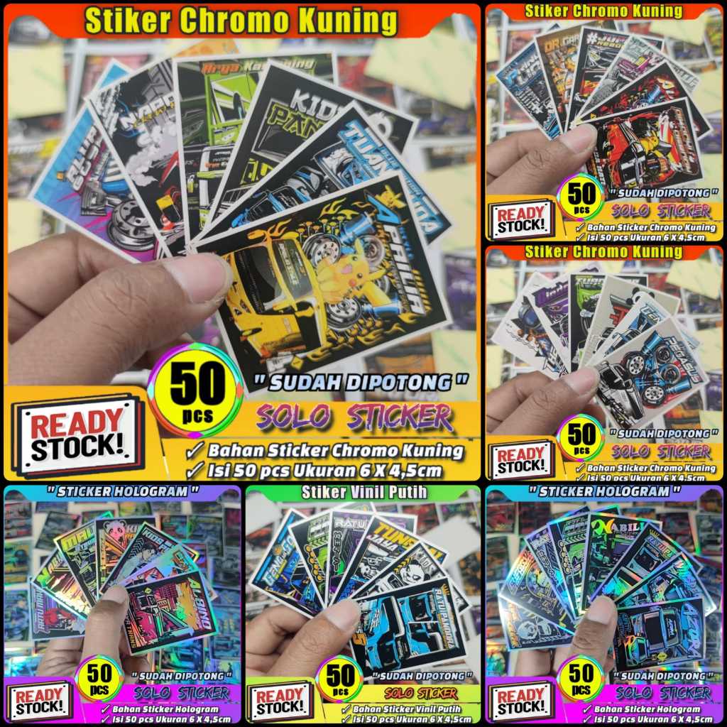 

Stiker Bus Basuri Isi 50pc SUDAH DIPOTONG Bahan Chromo Glossy Anti Air