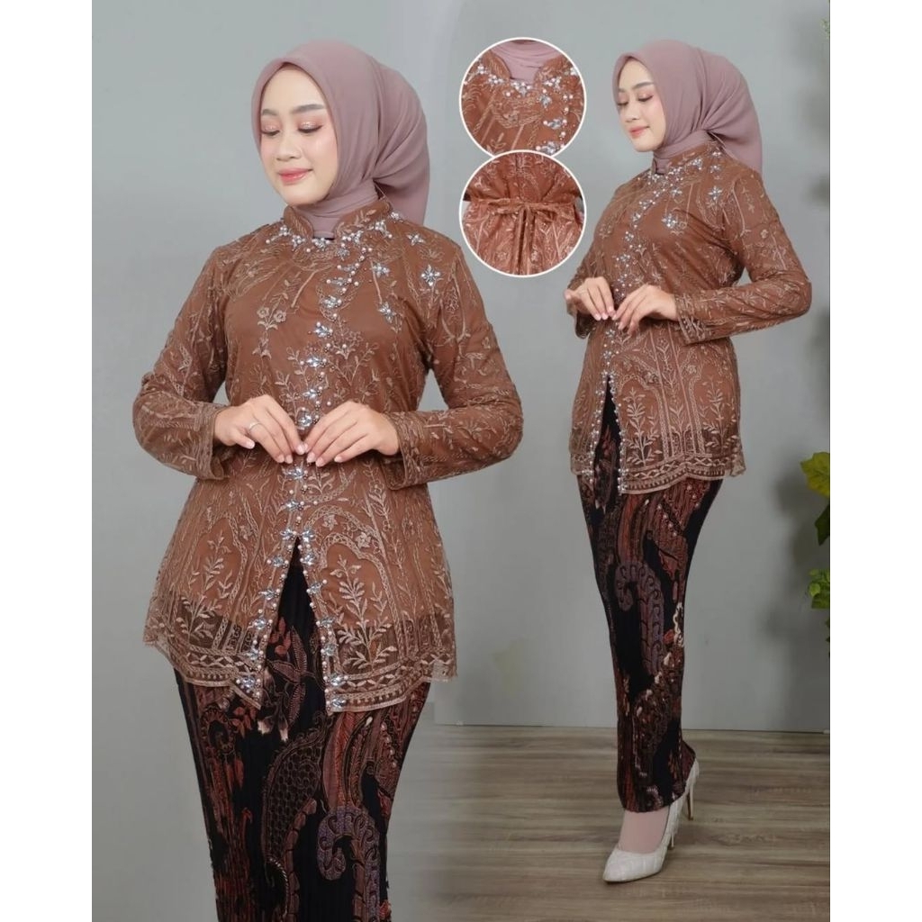 Kebaya Janggan Payet / Kebaya Modern / Kebaya Wisuda / Kebaya Pesta / Kebaya Remaja / Set Kebaya Mod