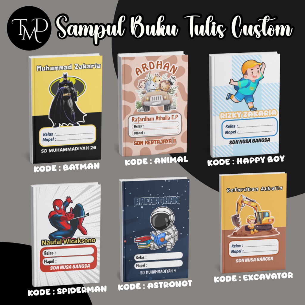 

Sampul Buku Tulis Custom Nama isi 10lembar Tema Cowok