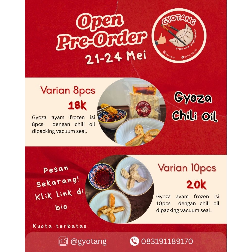 

Frozen Gyoza Chili Oil