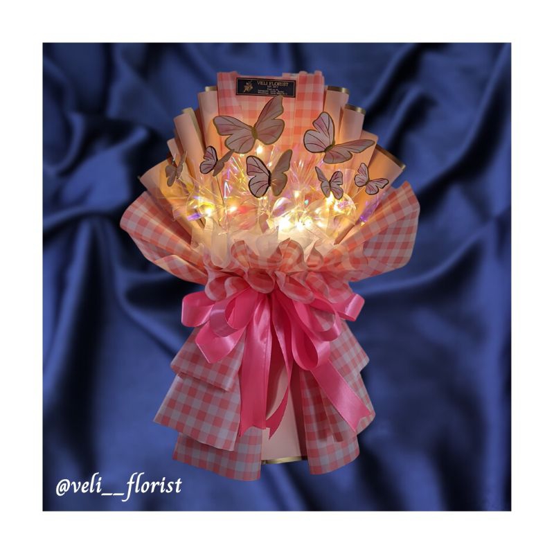 Buket Kupu Aesthetic Medan-Lamp/Buket KUPU LAMP LED