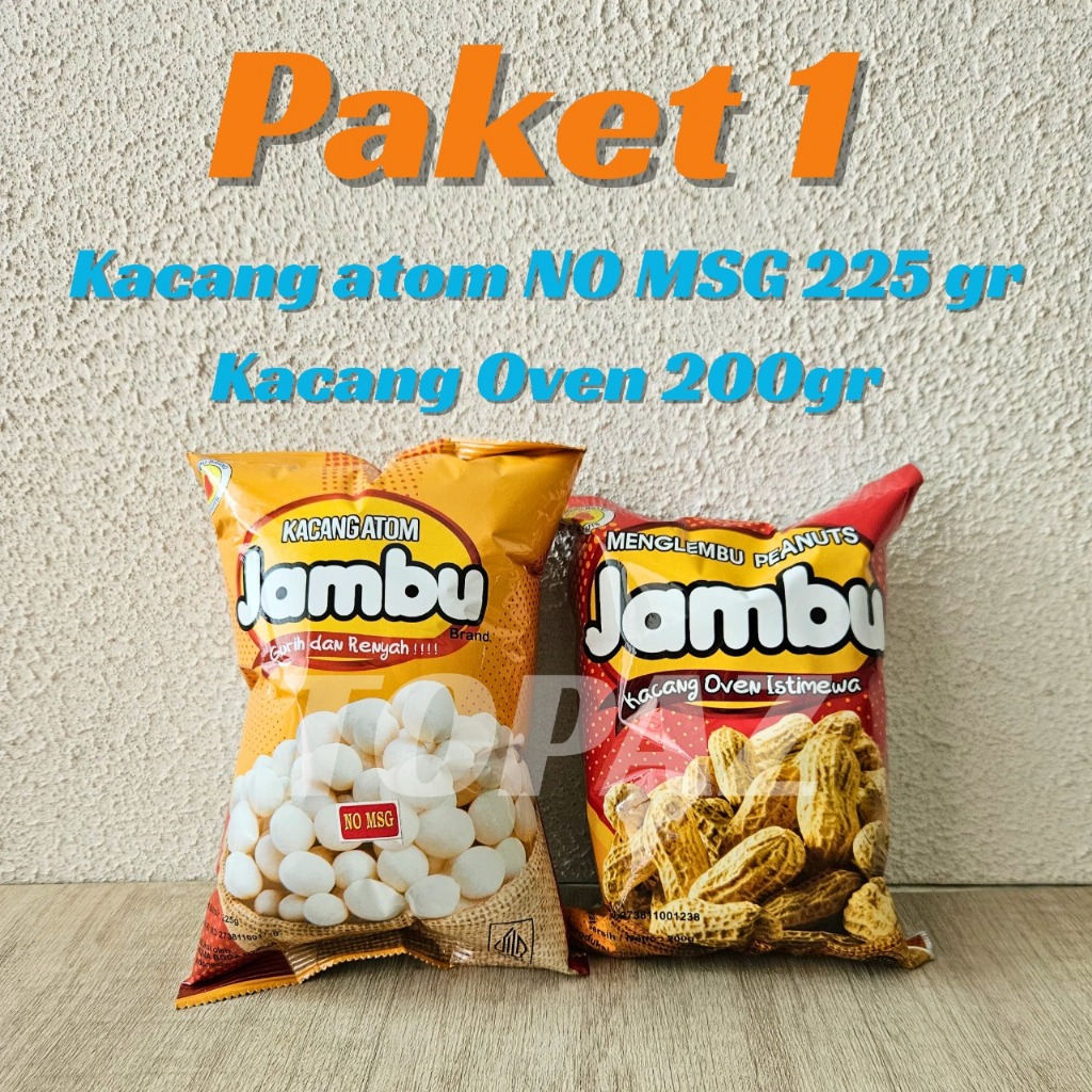 

Paket 1 - Kacang Atom NO MSG 225gr + Kacang Kulit Oven 200gr - Topaz Snack