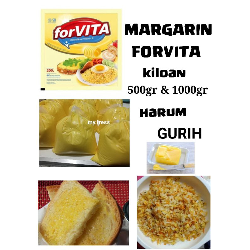 

mentega margarin forvita kiloan premium 500gr 1kg bebas lemak trans