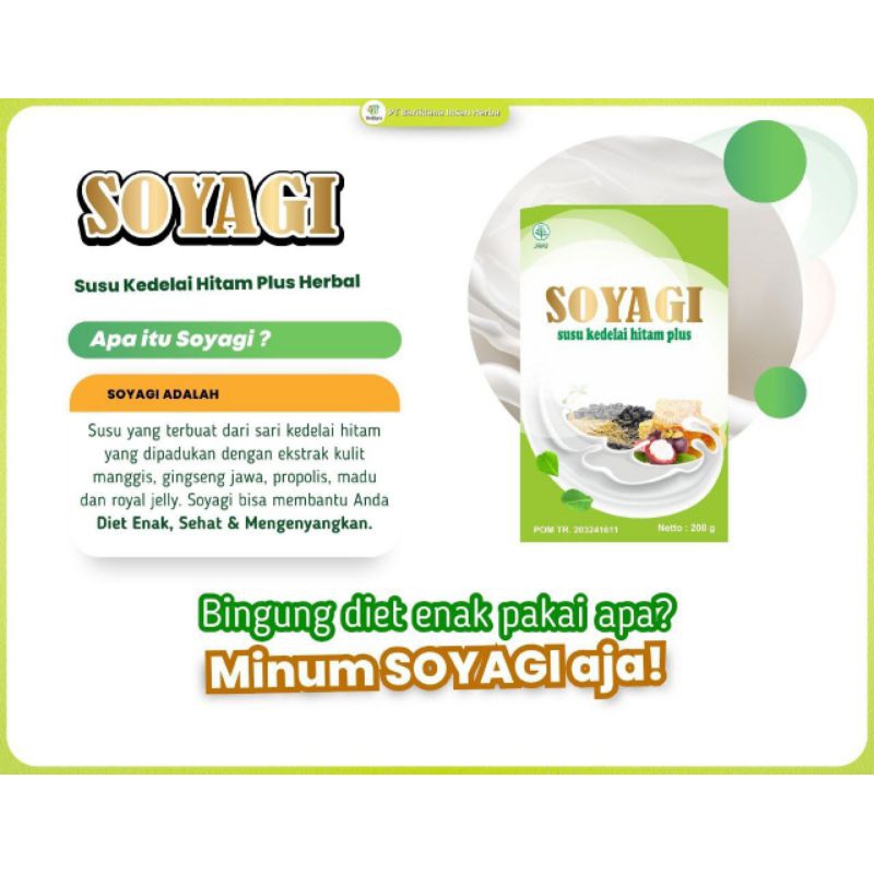 

SOYAGI susu diet, susu sehat, susu kedelai hitam, susu ekstrak kulit manggis, susu herbal
