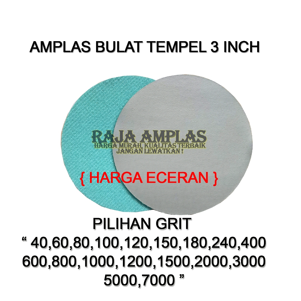 RJA - AMPLAS BULAT TEMPEL 3 INCH GRIT 40 - 7000 ( 1 LEMBAR )