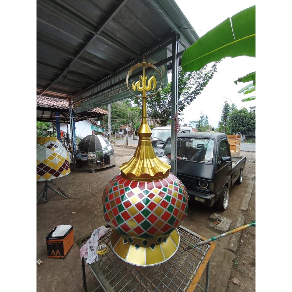 Kubah masjid stainless dekoratif 80cm