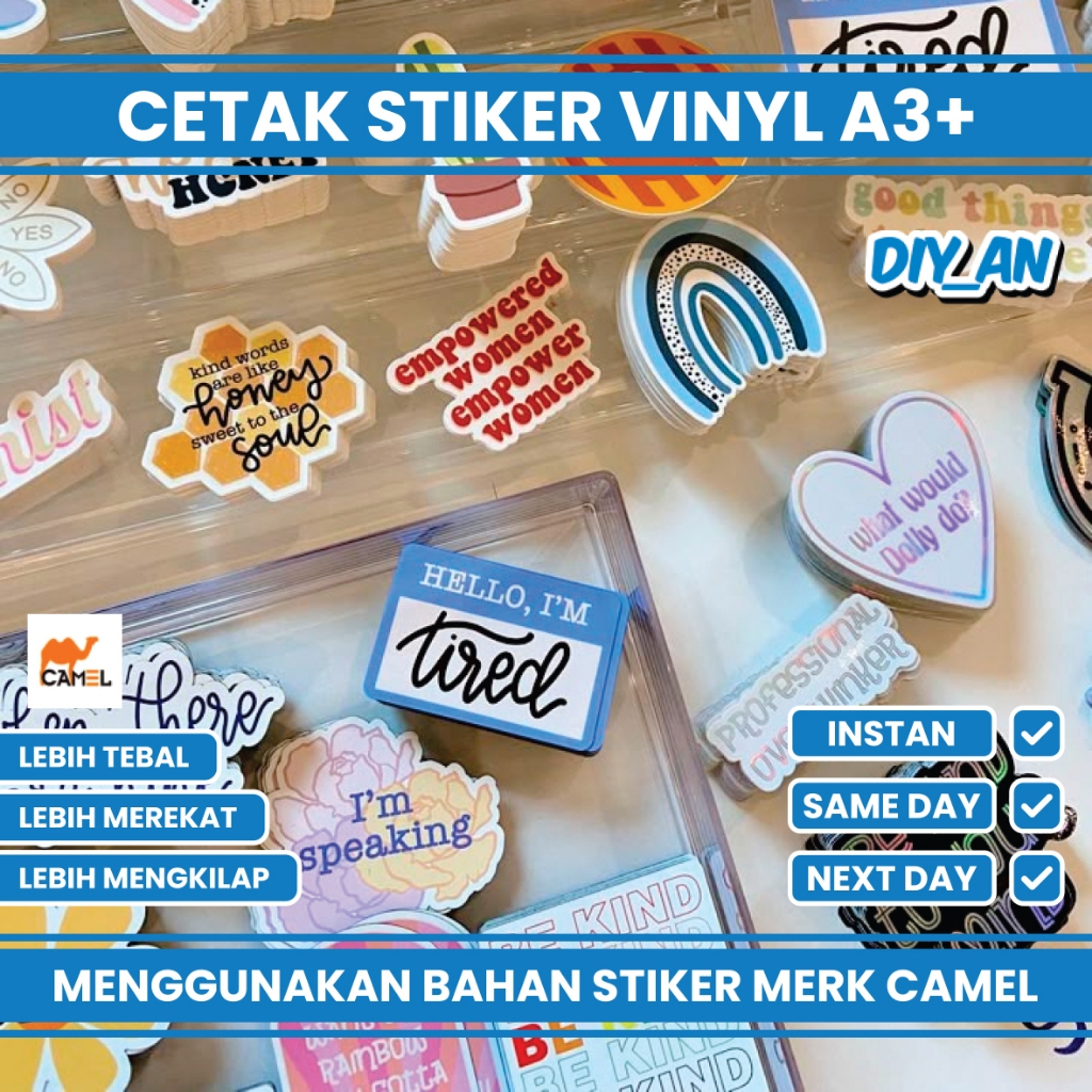 

CETAK STICKER VINYL GLOSSY/MATTE A3+ FREE CUTTING
