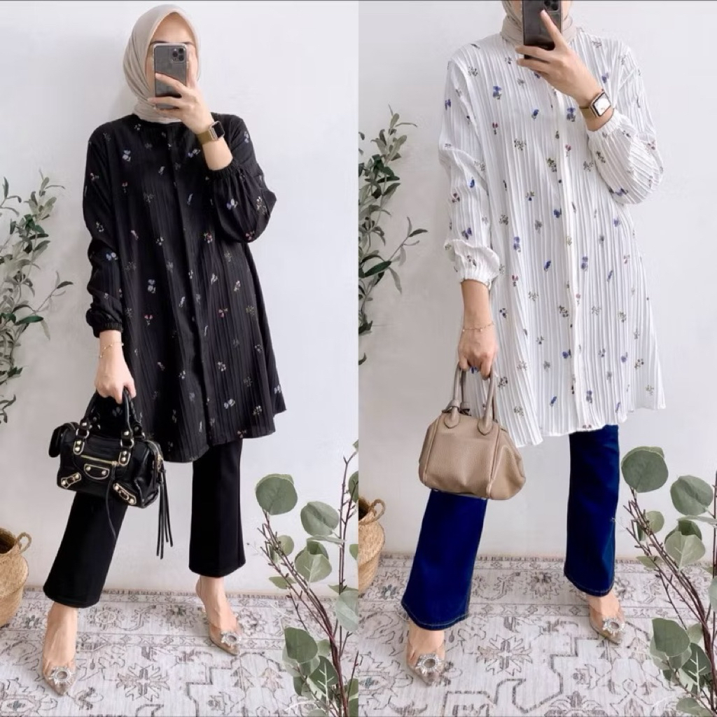 MELA TUNIC CRINKLE MOTIF PREMIUM