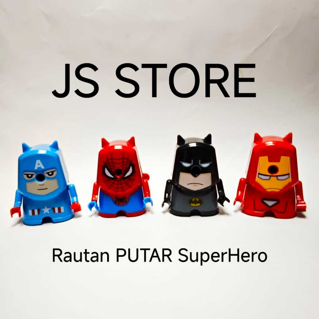 

Orotan Pensil Putar / Serutan Pensil Putar / Rautan Pensil Putar Superhero Avenger Batman Ironman
